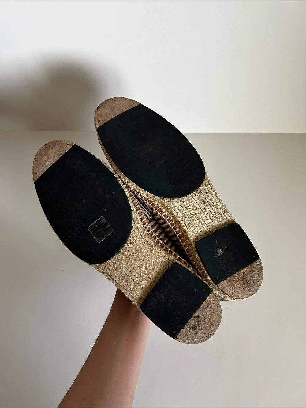 Striped Espadrille Flats with Colorful Face Patch